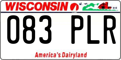 WI license plate 083PLR