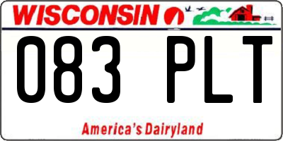WI license plate 083PLT