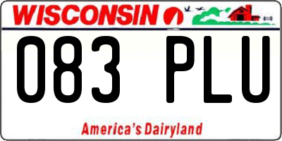 WI license plate 083PLU