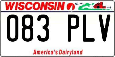 WI license plate 083PLV