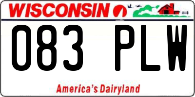 WI license plate 083PLW