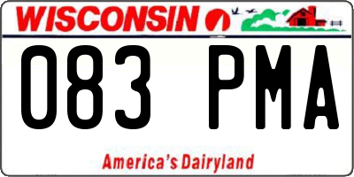 WI license plate 083PMA