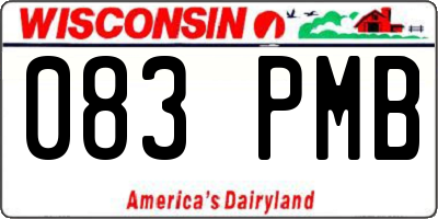WI license plate 083PMB