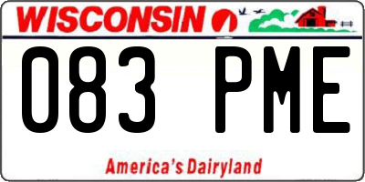 WI license plate 083PME