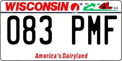 WI license plate 083PMF