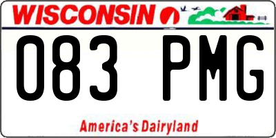 WI license plate 083PMG