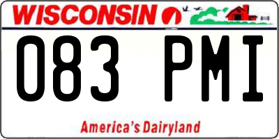 WI license plate 083PMI