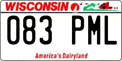WI license plate 083PML