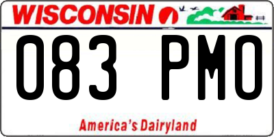 WI license plate 083PMO
