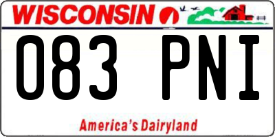 WI license plate 083PNI
