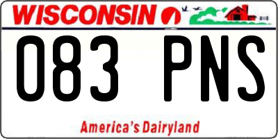 WI license plate 083PNS
