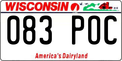 WI license plate 083POC