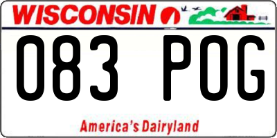 WI license plate 083POG