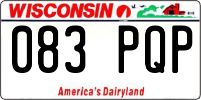 WI license plate 083PQP