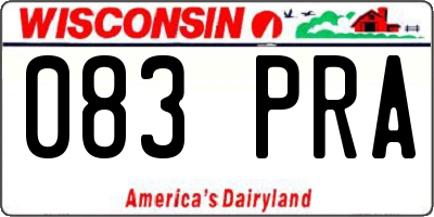 WI license plate 083PRA