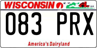 WI license plate 083PRX