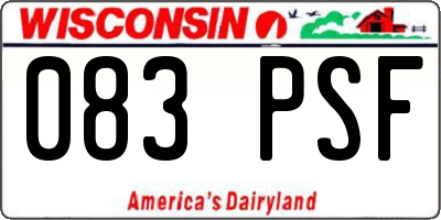 WI license plate 083PSF