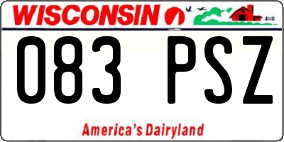 WI license plate 083PSZ