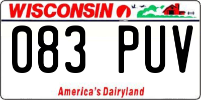 WI license plate 083PUV