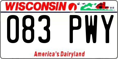 WI license plate 083PWY