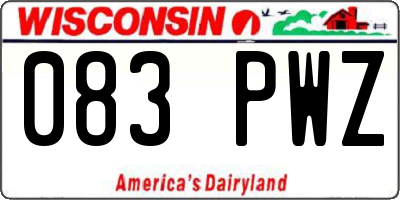 WI license plate 083PWZ