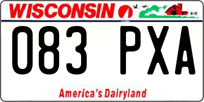 WI license plate 083PXA