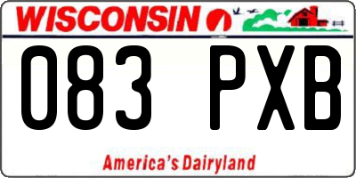 WI license plate 083PXB