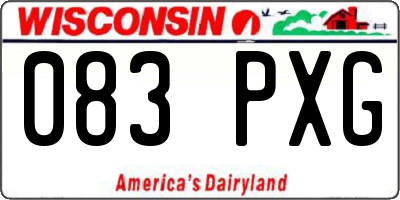 WI license plate 083PXG