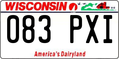 WI license plate 083PXI