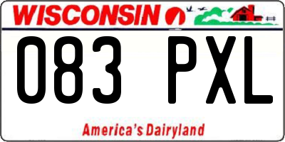 WI license plate 083PXL