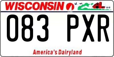 WI license plate 083PXR