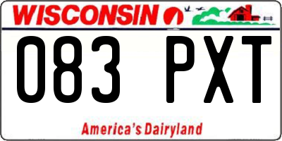 WI license plate 083PXT