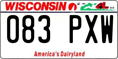 WI license plate 083PXW