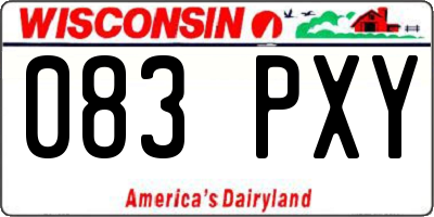WI license plate 083PXY