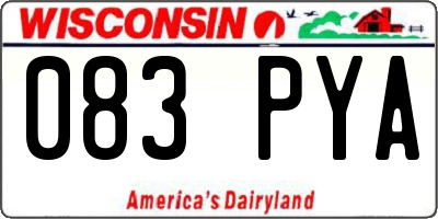 WI license plate 083PYA