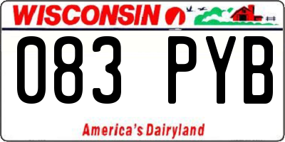 WI license plate 083PYB