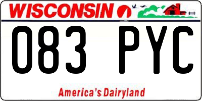 WI license plate 083PYC