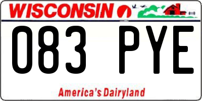 WI license plate 083PYE