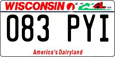 WI license plate 083PYI