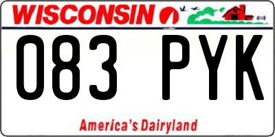 WI license plate 083PYK