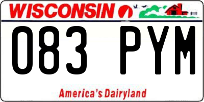 WI license plate 083PYM