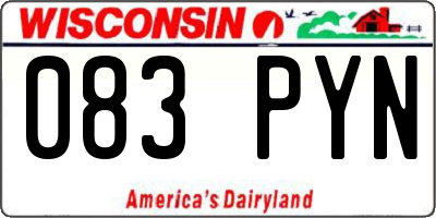 WI license plate 083PYN