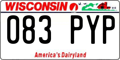 WI license plate 083PYP