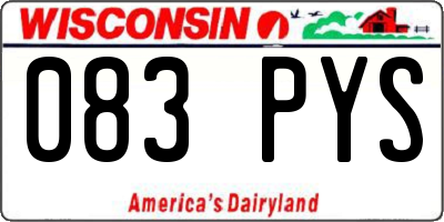 WI license plate 083PYS