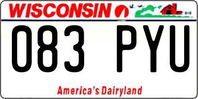 WI license plate 083PYU