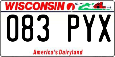 WI license plate 083PYX