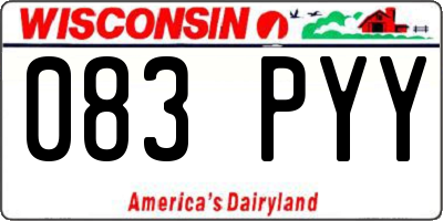 WI license plate 083PYY