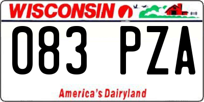 WI license plate 083PZA