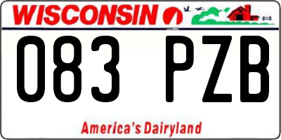 WI license plate 083PZB