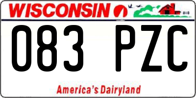 WI license plate 083PZC